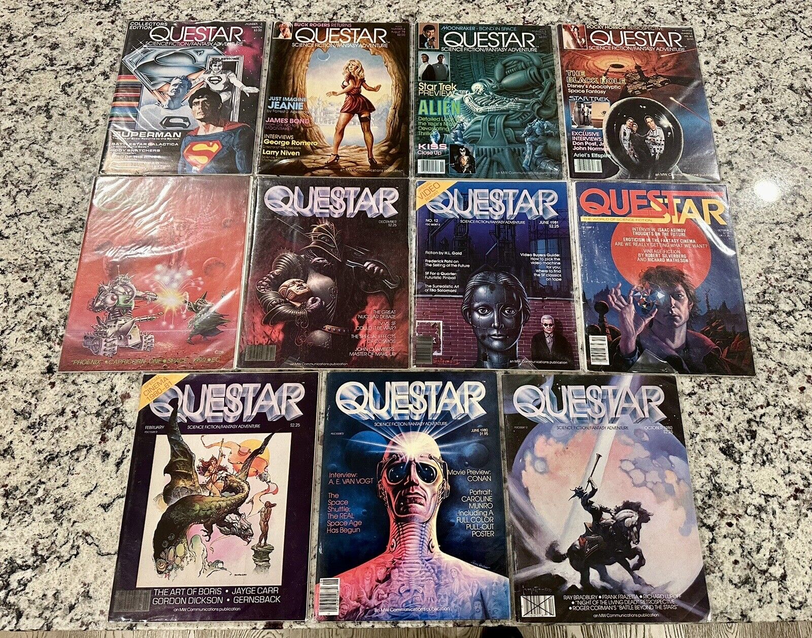 Questar Science Fiction/Fantasy Adventure Magazine Lot Of 11 - Bagged & Boarded