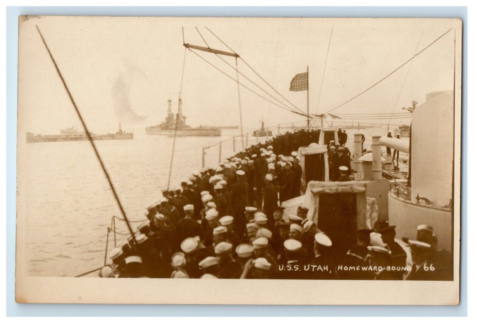 c1920's USS Utah Homeward Bound Steamer Ship RPPC Photo Vintage Postcard