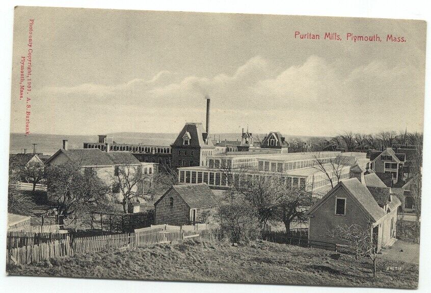 Plymouth MA Puritan Mills Postcard Massachusetts
