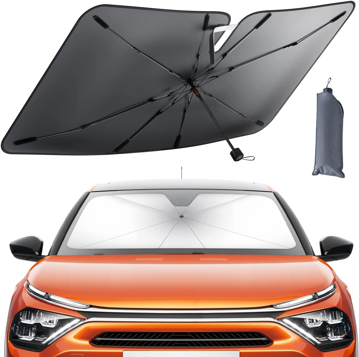 Car Windshield Sunshade Umbrella - Foldable Car Windshield Sun Shade Cover, 5 La