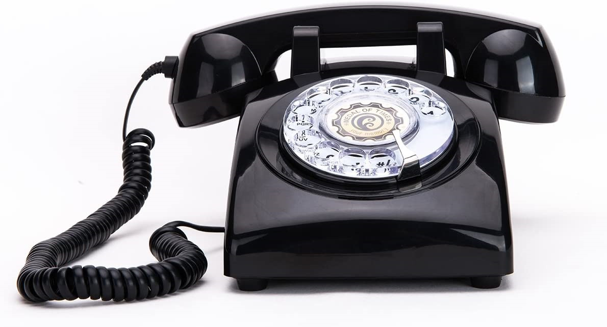 Rotary Dial Telephone Phone Real Working Vintage Old Fashion Black 1960S NEW