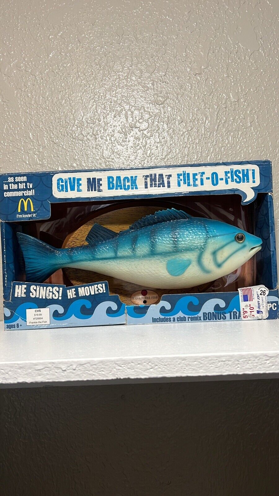 NEW Frankie The Singing Fish McDonald’s Vintage Toy Decor GEMMY