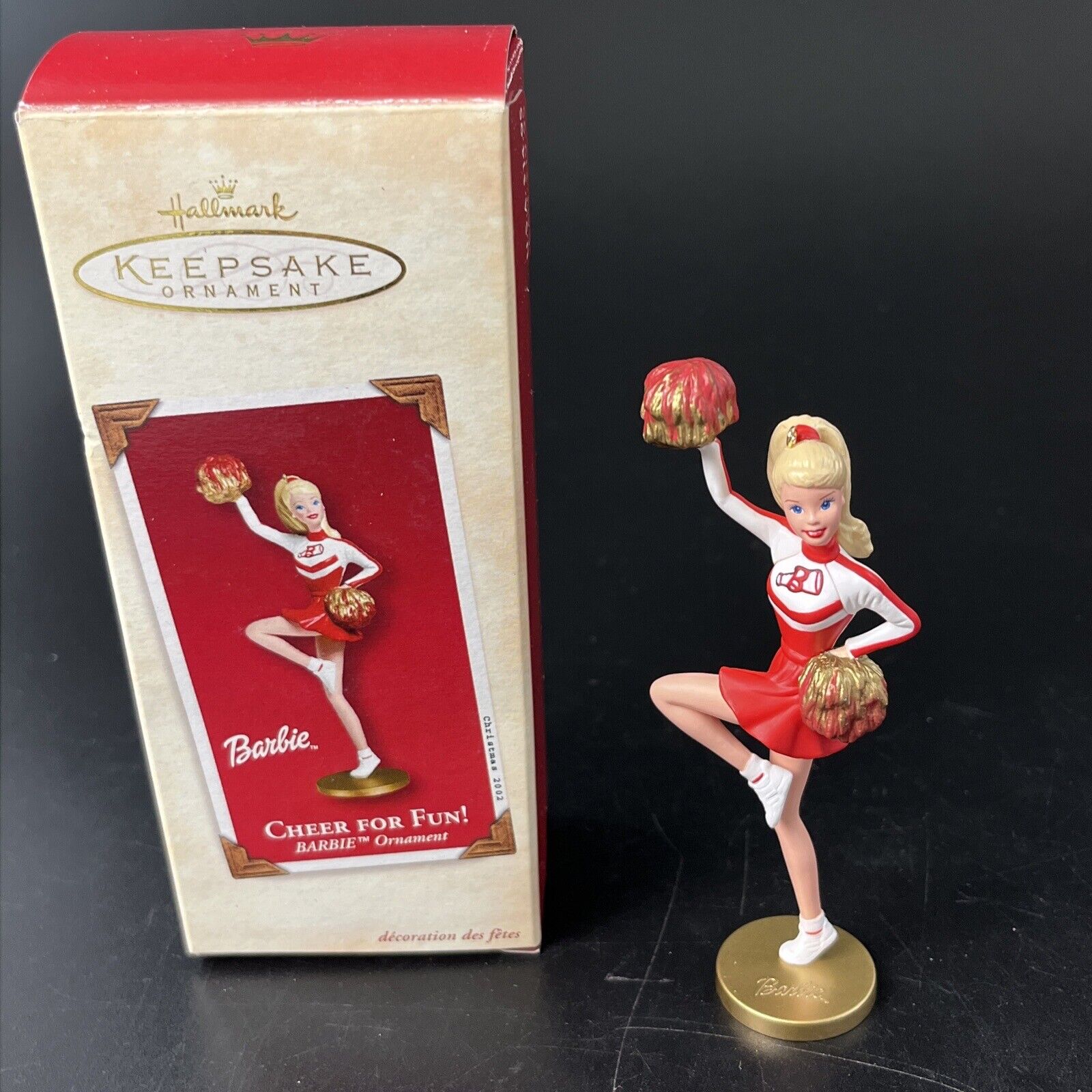 Hallmark 2002 Barbie Cheer For Fun Cheerleader Keepsake Christmas Ornament NEW