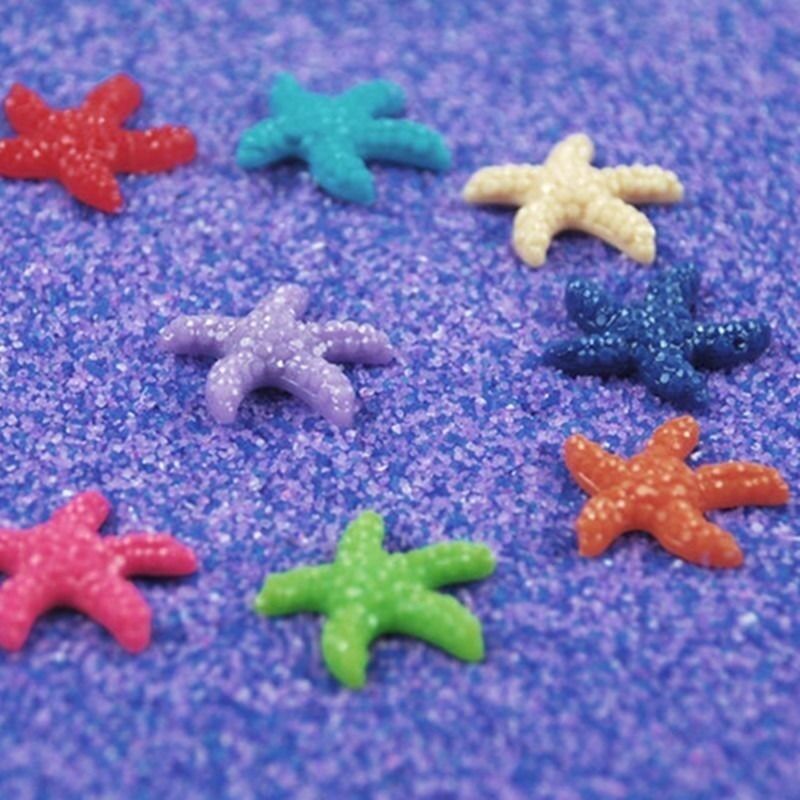 20pcs Tiny Resin Starfish Decorations Colorful DIY Decor For Micro Landscape