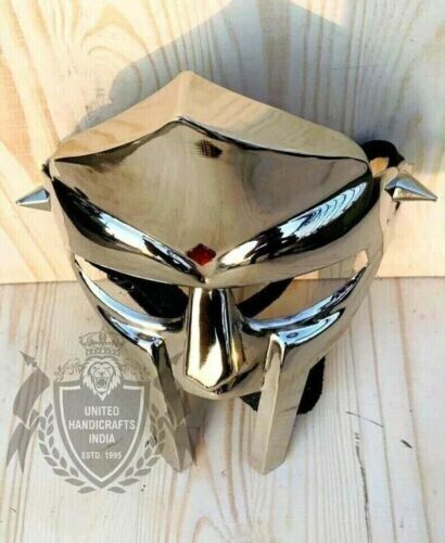 MF Doom Mask Gladiator Mad-villain Steel Face Armor Medieval Helmet New Designer