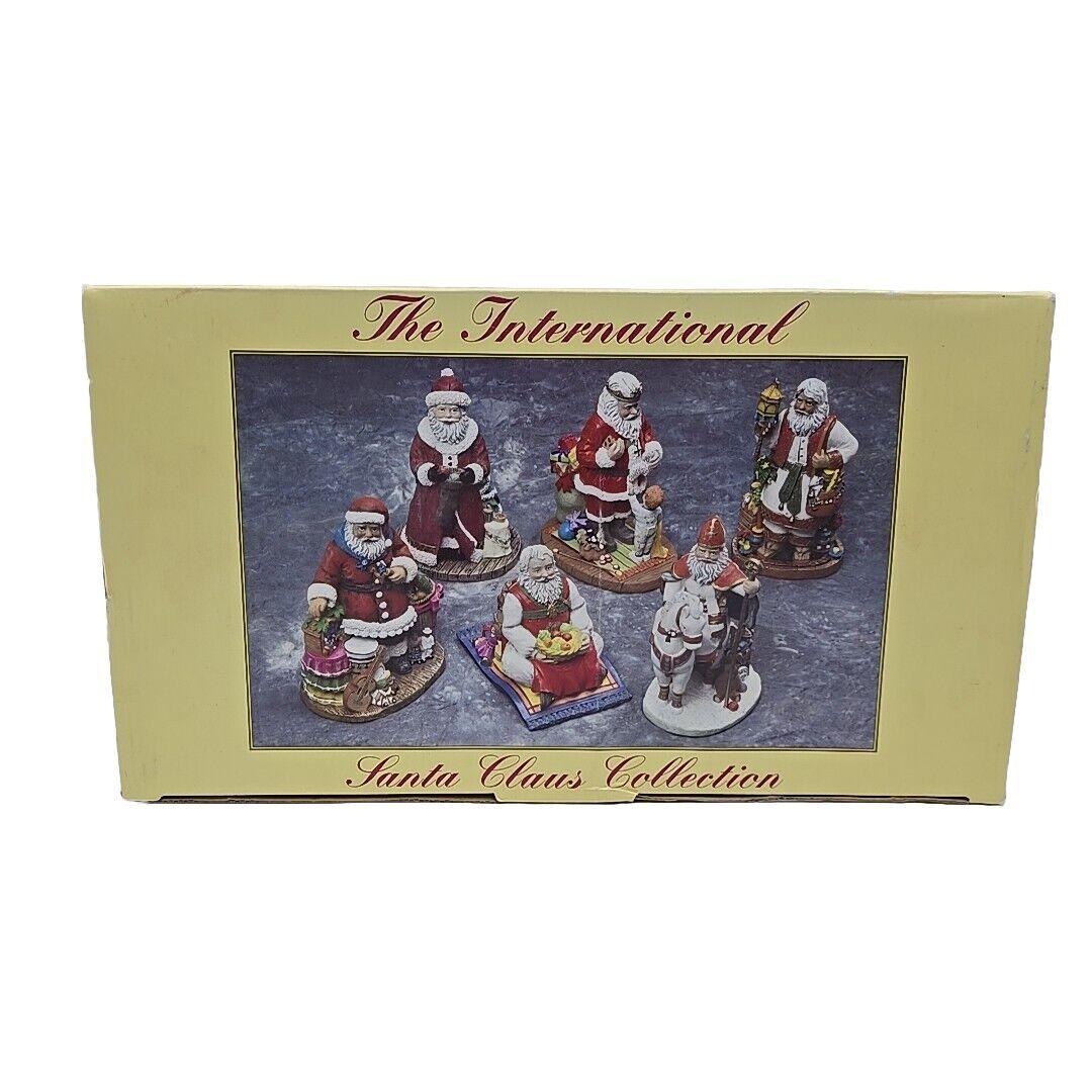 Set of 6 International Santa Claus Figurine Collection 2006