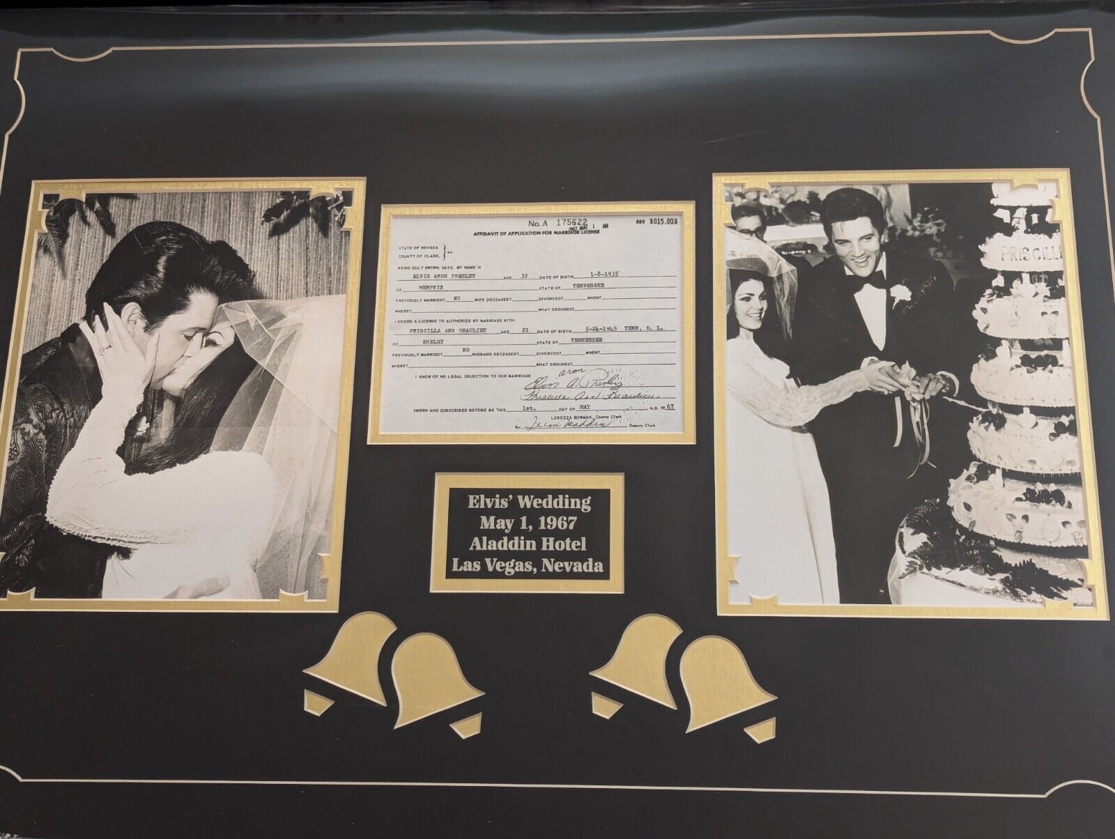Elvis\' Wedding May 1, 1967 Aladdin Hotel Las Vegas, Nevada Picture Frame