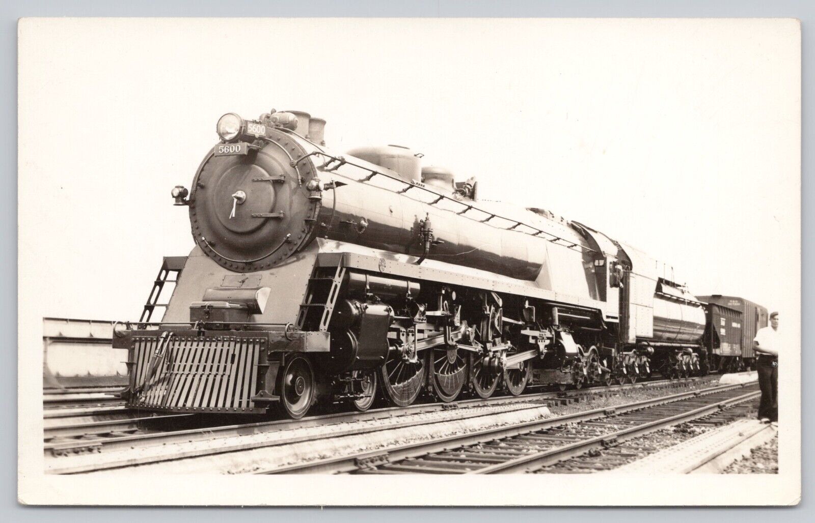 Baltimore & Ohio Railroad Locomotive 5600, Vintage RPPC Real Photo Postcard