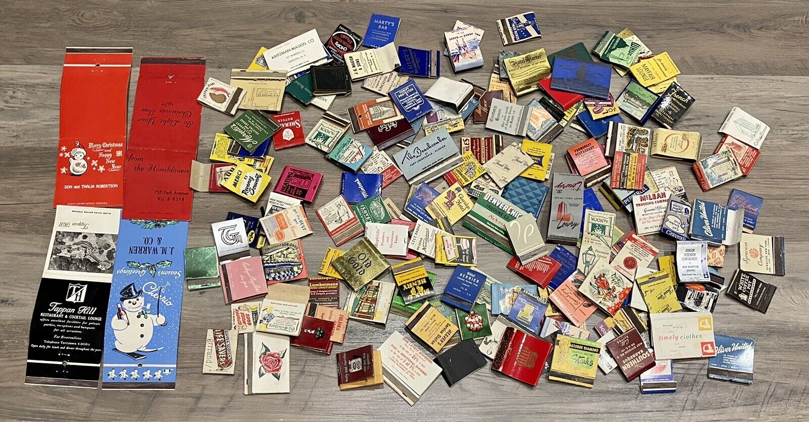 Huge Vintage Estate Lot Collection 150 Old Matchbooks Matches Advertising
