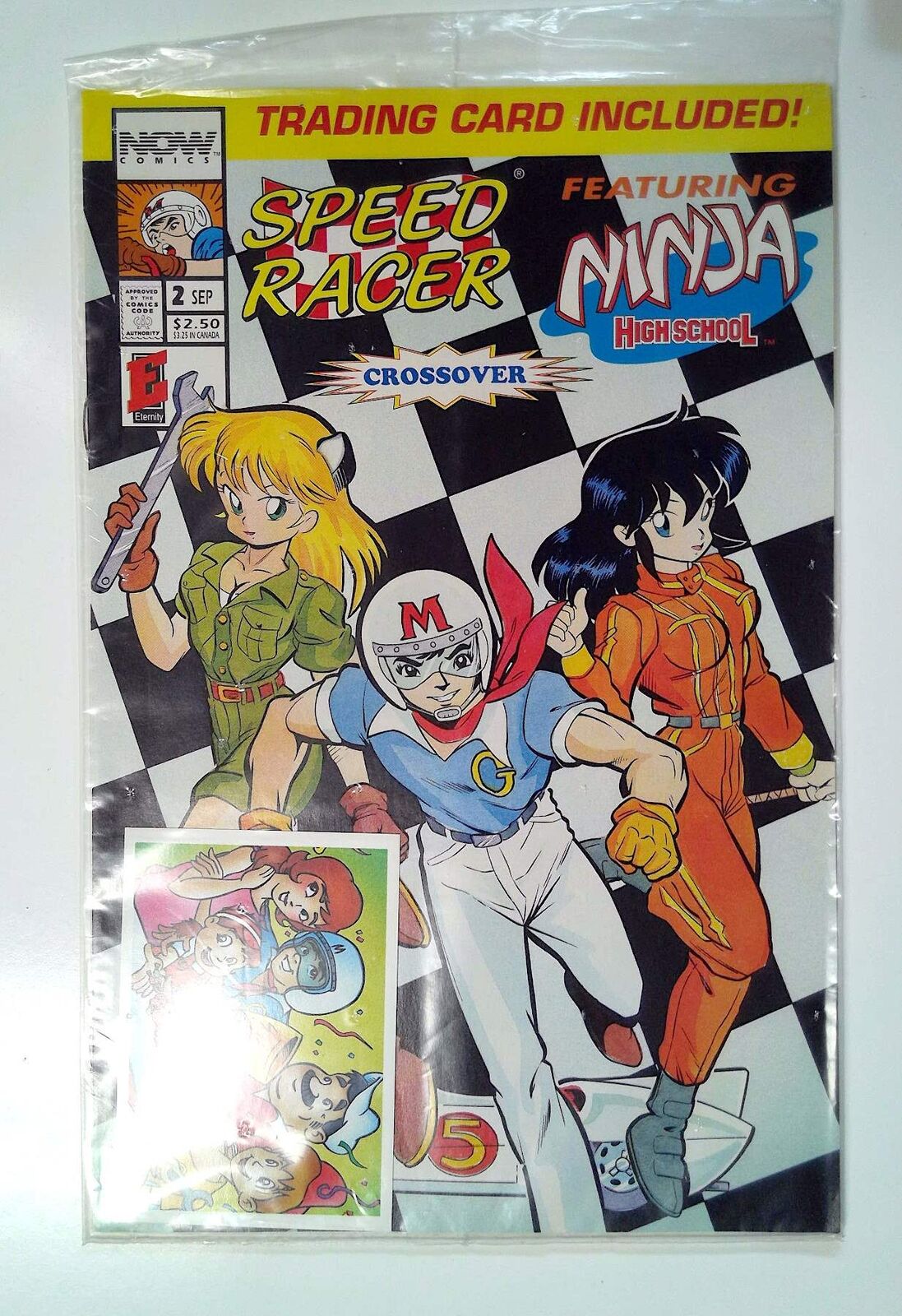 Speed Racer featuring Ninja High School #2 Now 1993 Poly Bagged Comic Book