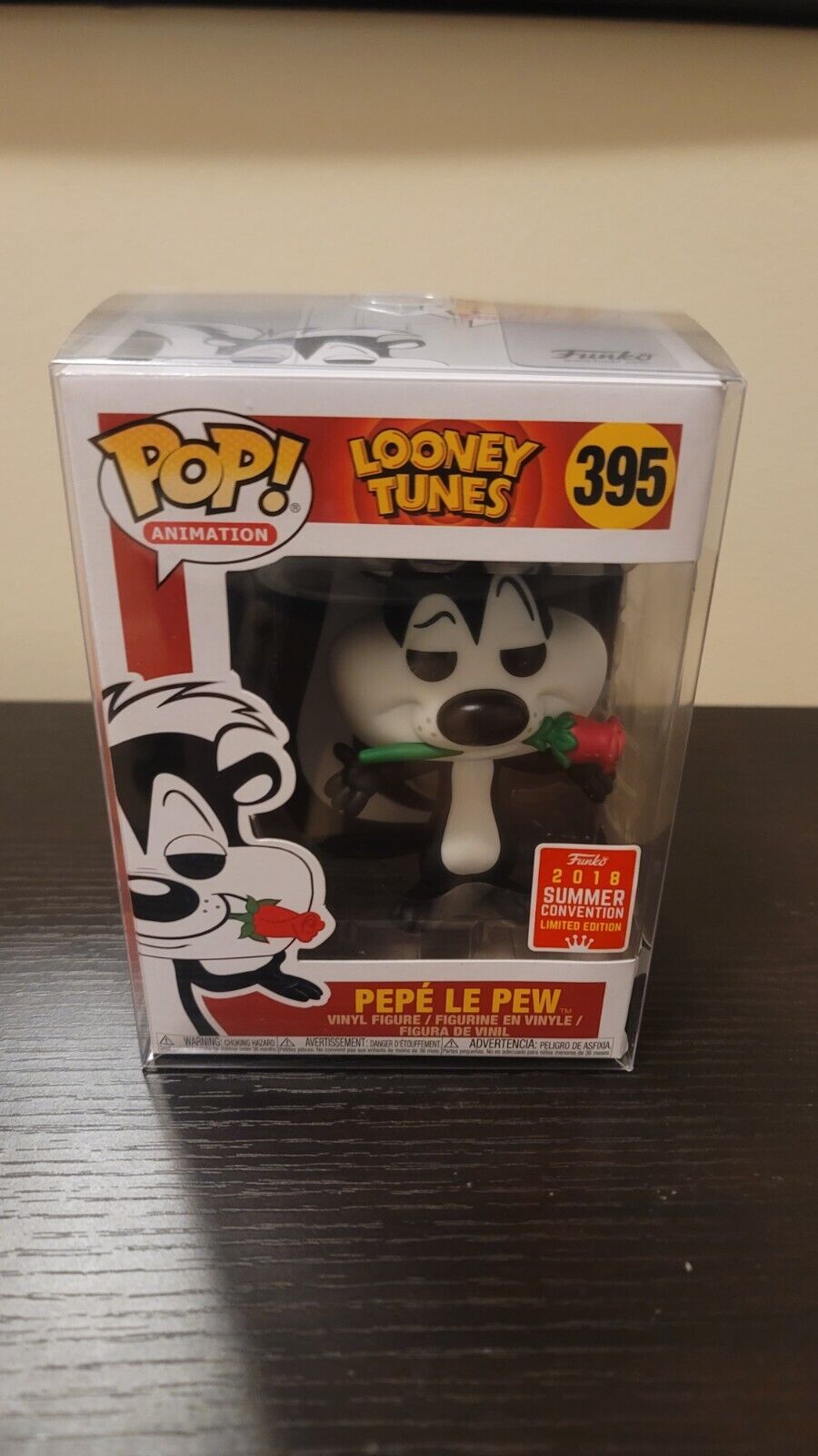 Funko Pop 395 Looney Tunes Pepe Le Pew Figure 2018 Summer Convention Edition