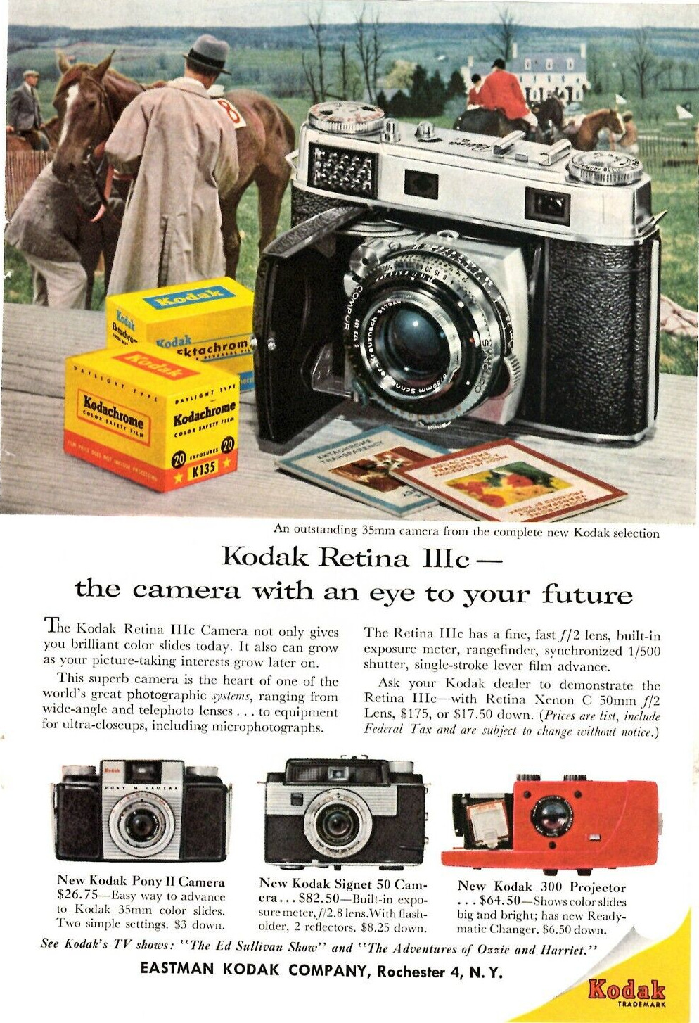 1958 Print Ad Eastman Kodak Retina IIIc The Camera with an Eye to Your future