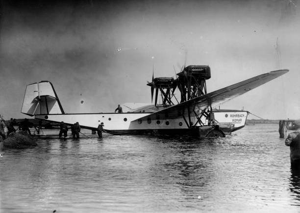Sideview of large seaplane \'Rohrbach Romar\' 1920 Movie OLD PHOTO