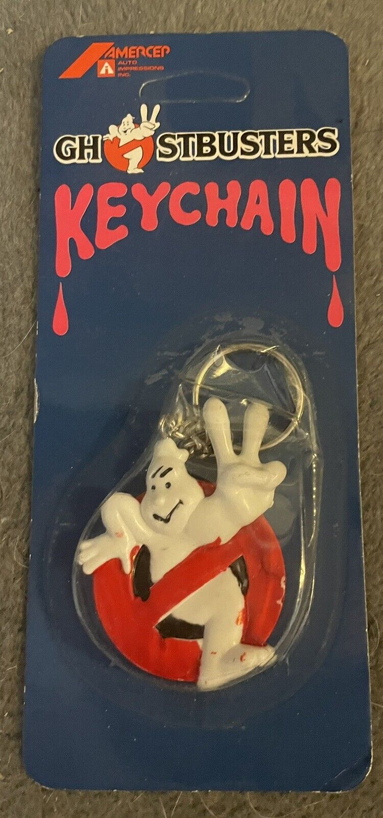 Ghostbusters Keychain Amercep Vintage 1989 Sealed Movie Memorabilia 2”x2 1/2