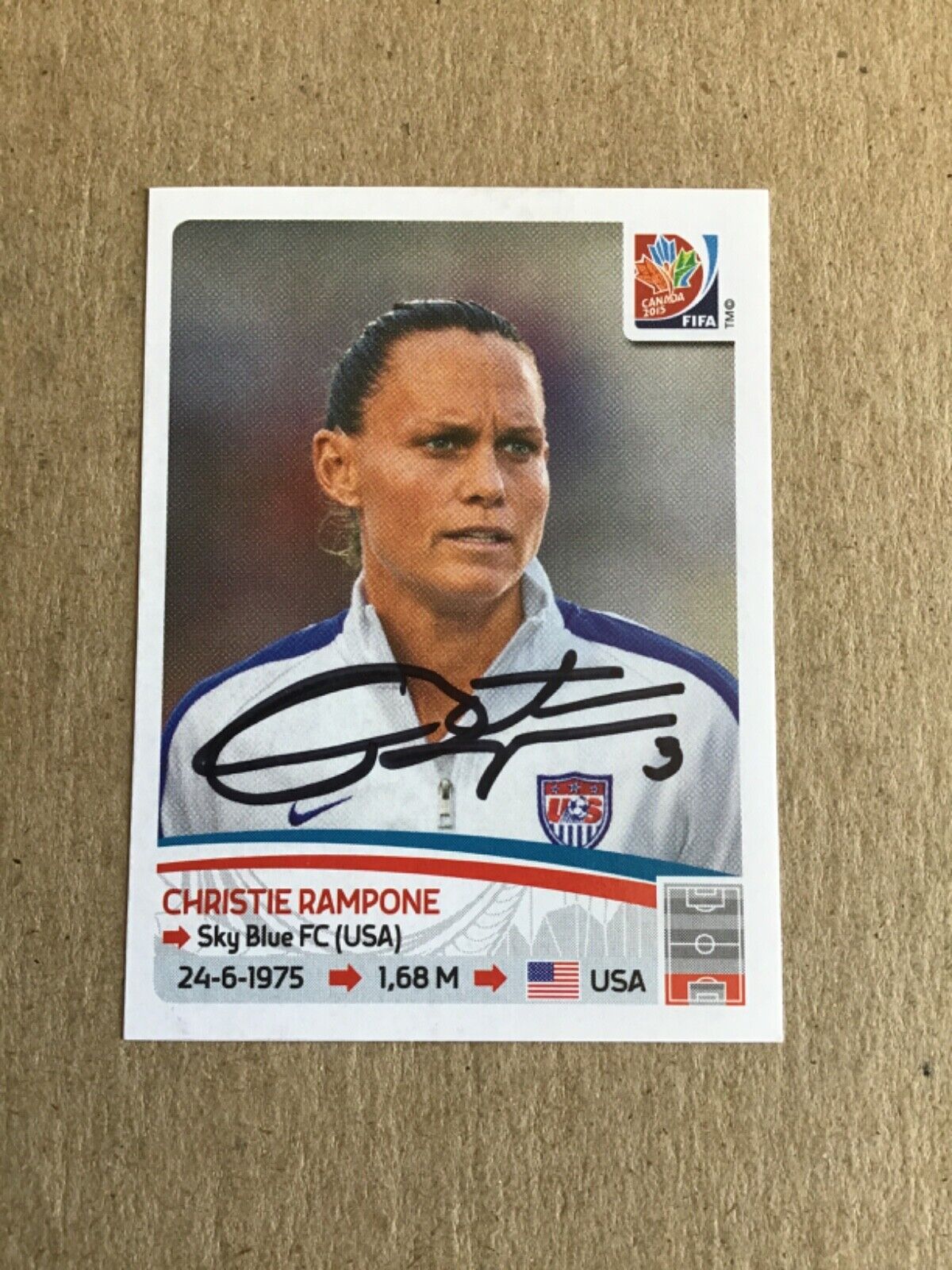 Christie Rampone, USA 🇺🇸 Panini Womens World Cup 2015 hand signed