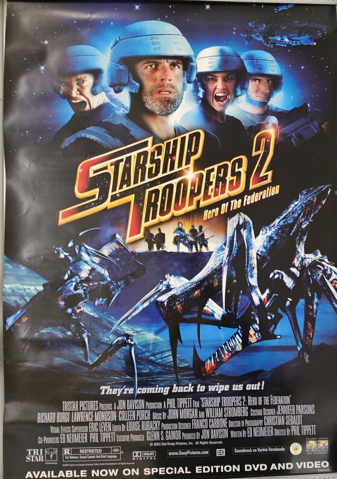 the action Packed Thriller  Starship Troopers 2   27 x 40 Movie poster