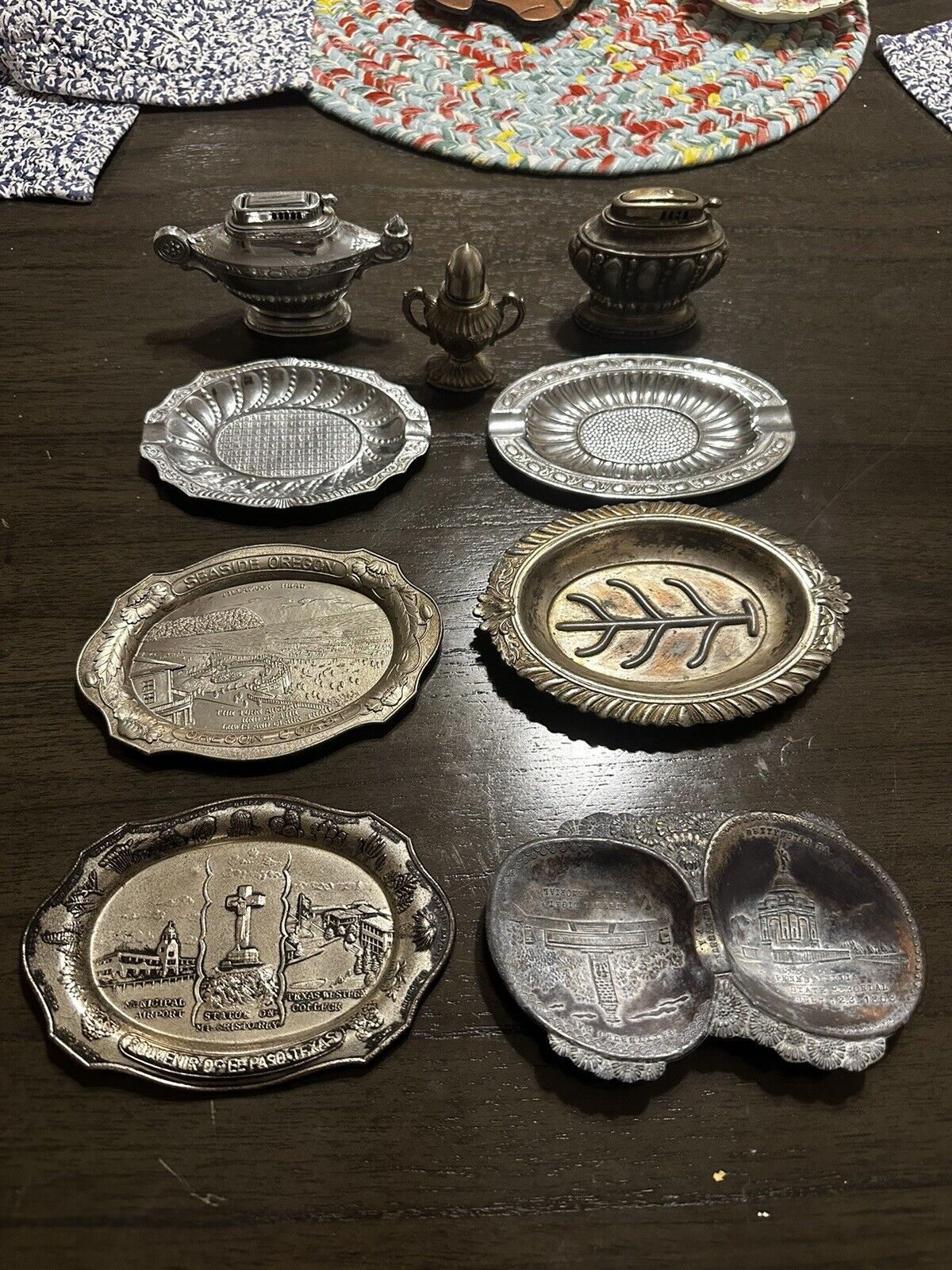 Vintage Lot of 9 Made in Occupied Japan Ashtray + Lighter Lot RARE