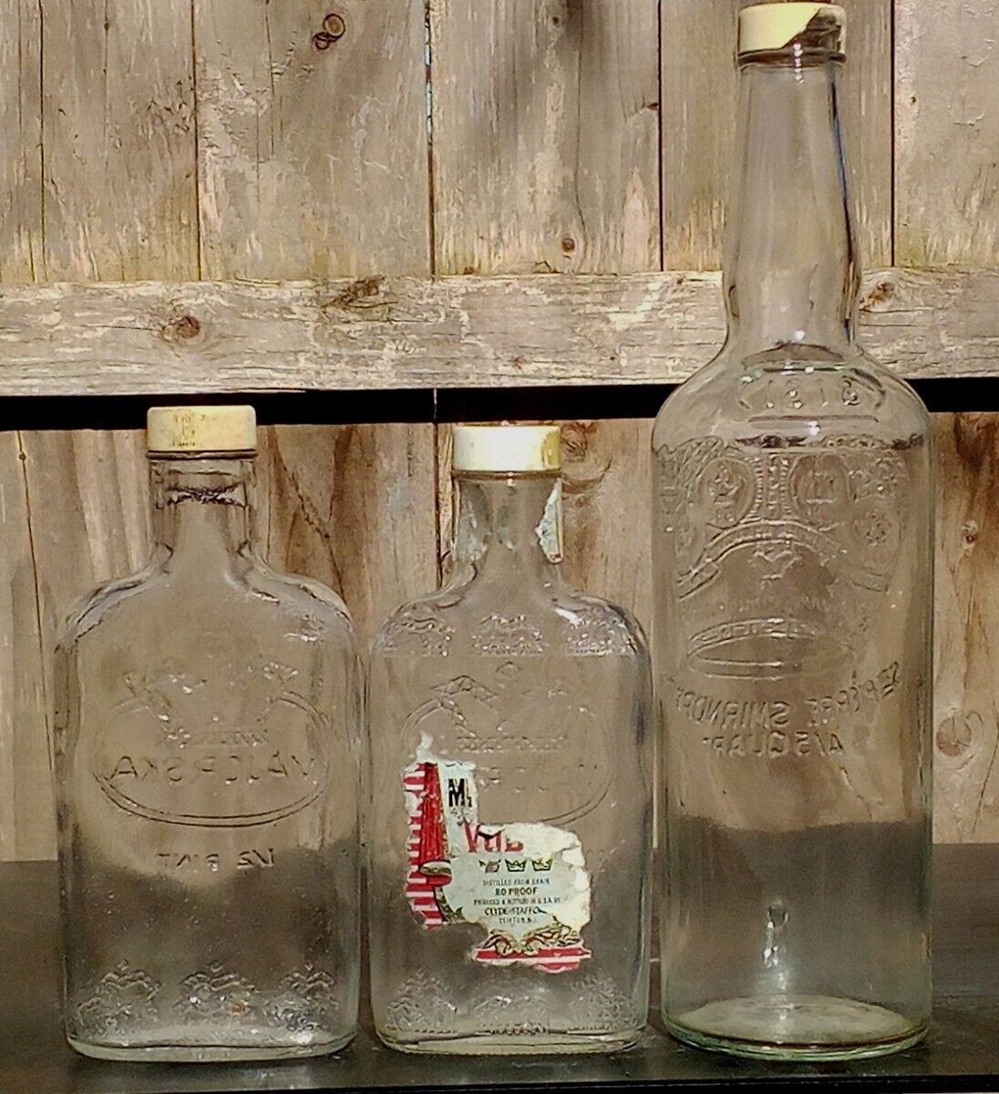 2 Pre-Pro Prohibition Era Flask MAJORSKA 1 Antique Smirnoff Bottle 
