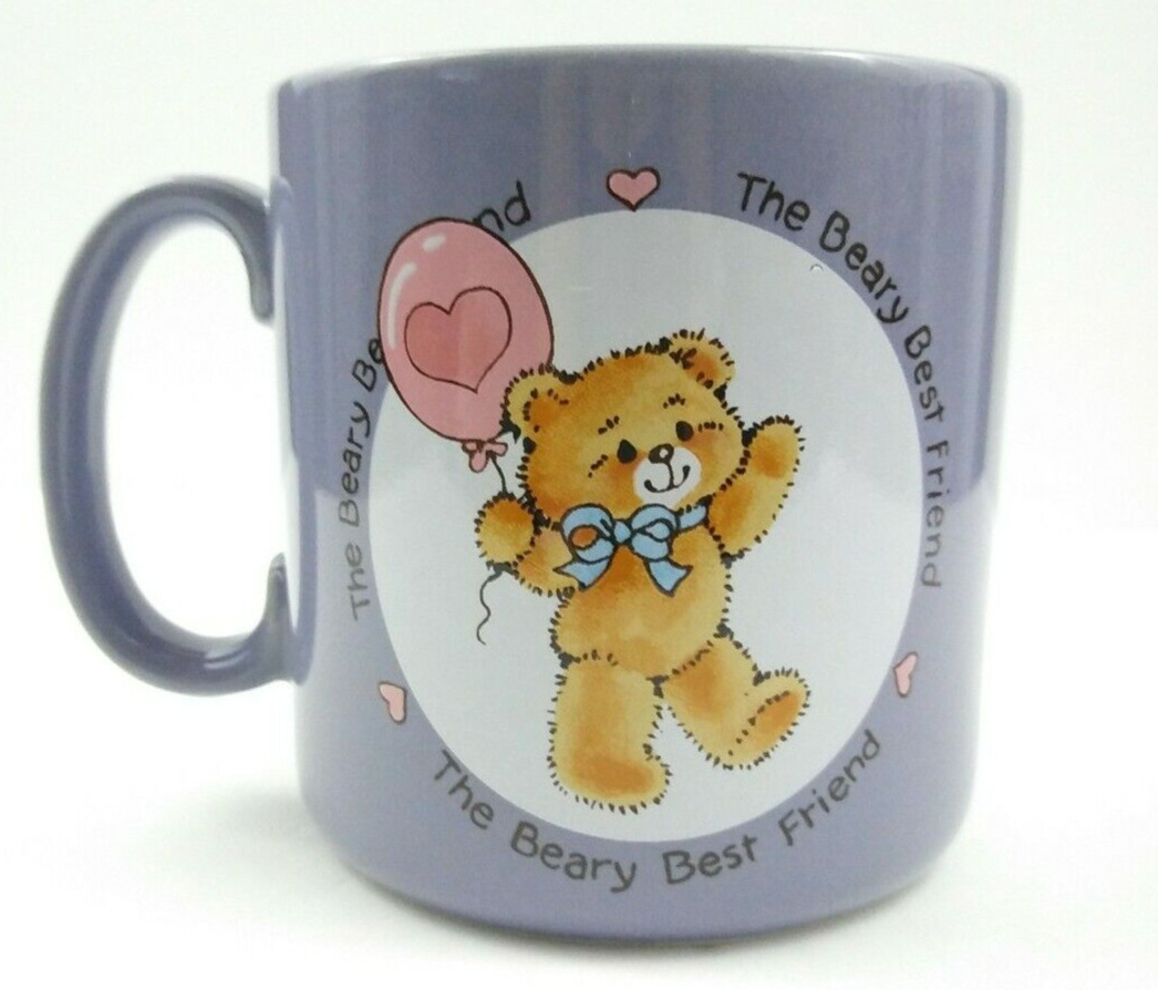 Applause The Beary Best Bear Purple Mug Cup 1985 Vintage Coffee Ceramic Japan