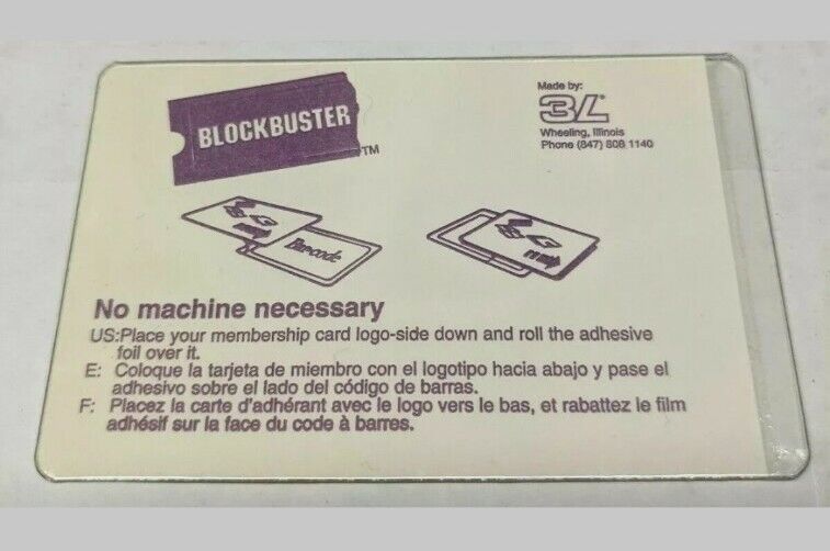 📼*VINTAGE* Blockbuster Video Membership Card Laminate Sleeve📼