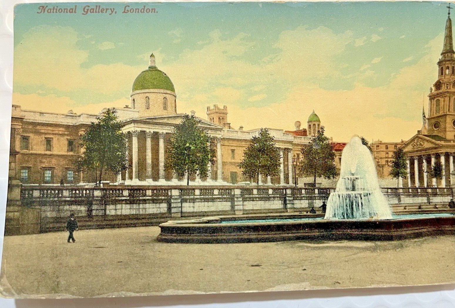 Vintage Postcard London The National Gallery And St. Martin\'s Church Oilette Art