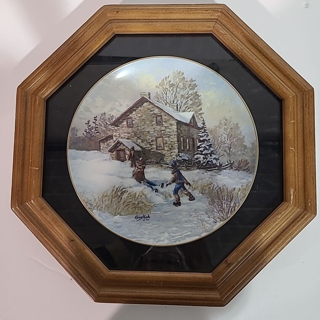Octagonal Oak Collector Plate Frame With Glass -Light Brown Stain -for 10\