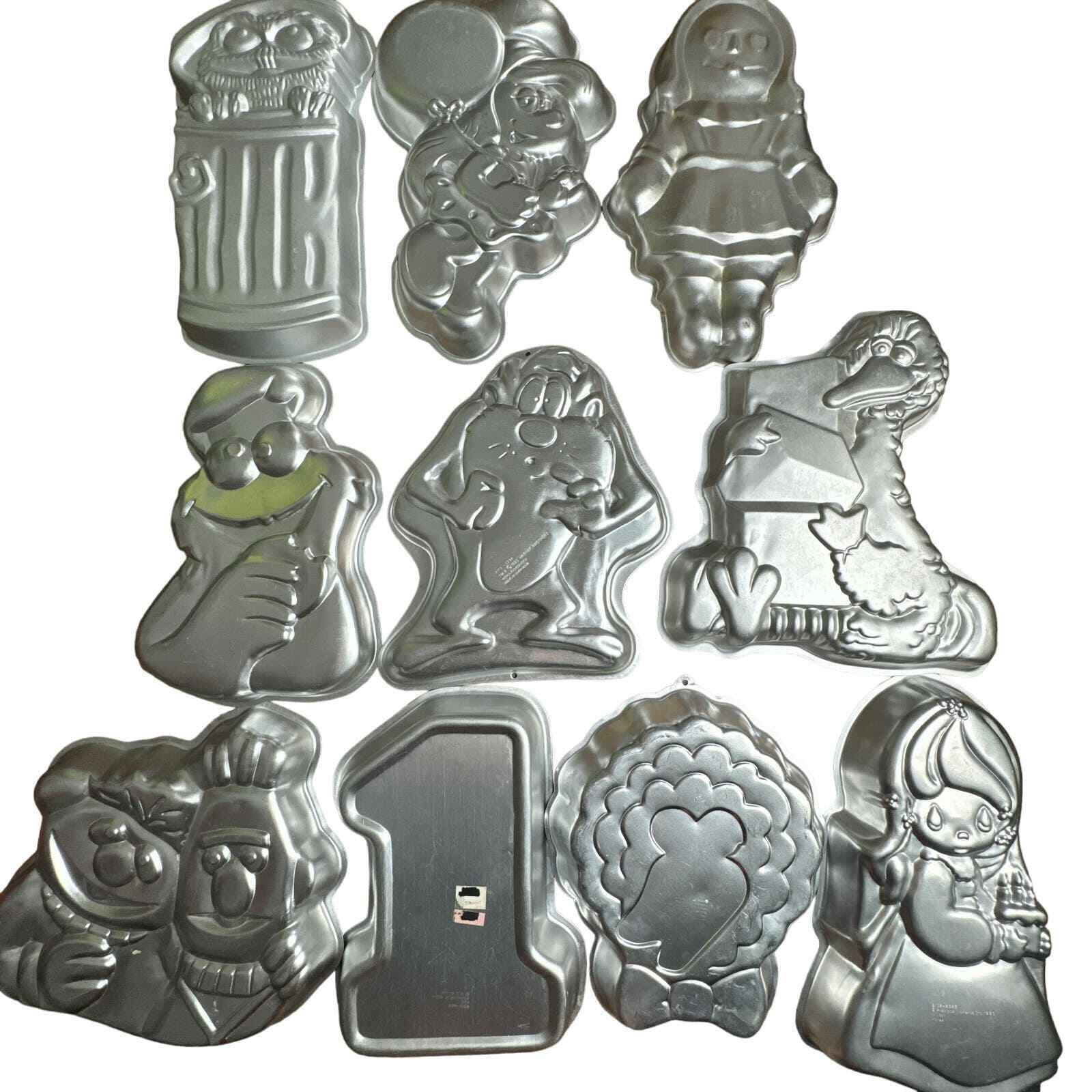 Vintage Lot Of 10 Wilton Cake Molds Aluminum Muppets Looney Tunes 70s 80s 