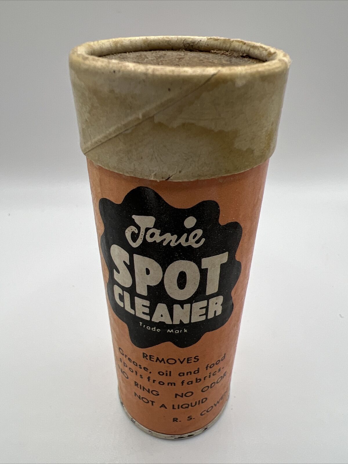 Vintage Janie Fabric Cleaner and Spot Remover New Old Stock Movie Prop Carpet