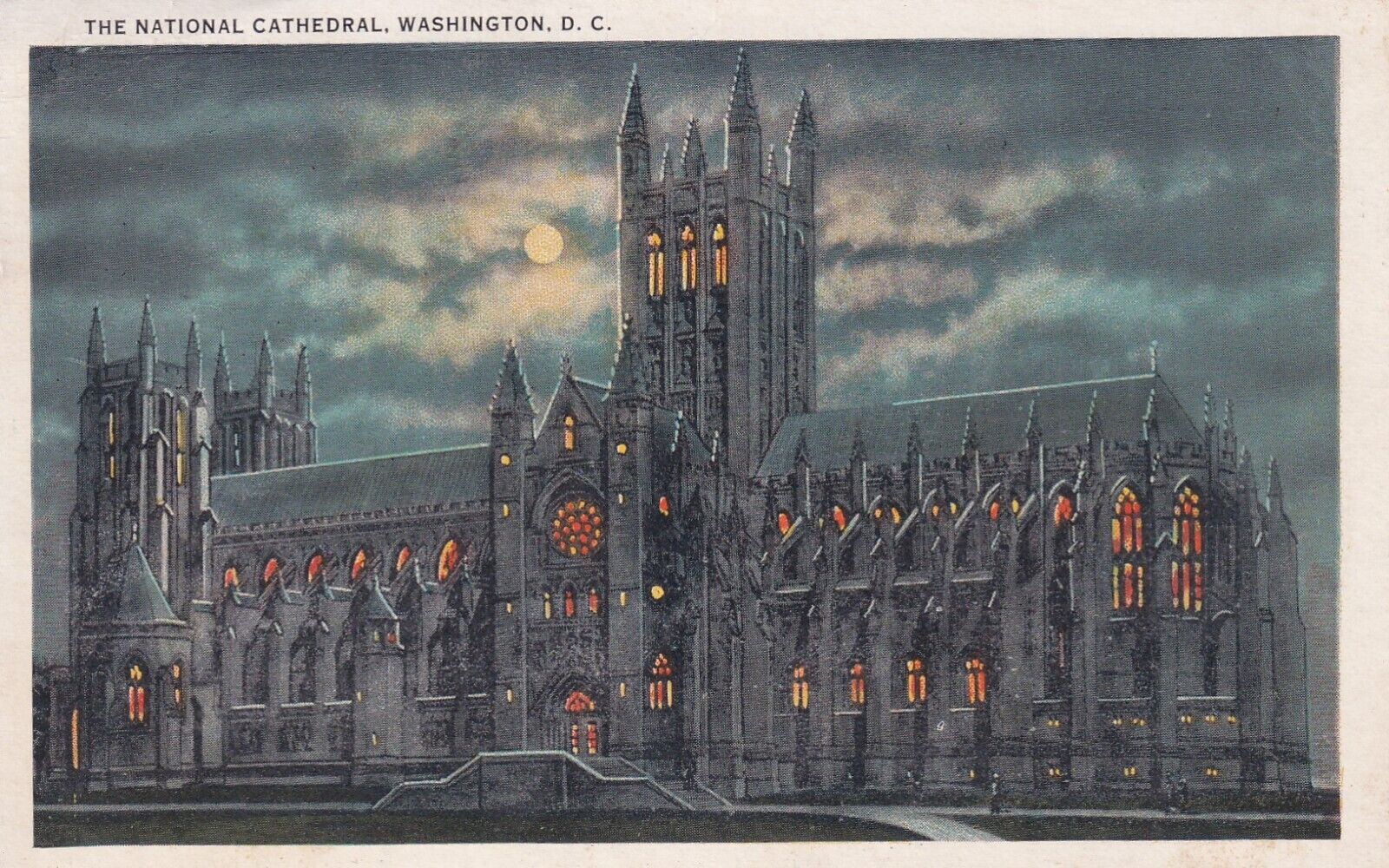 The National Cathedral Washington DC PC/George Washington Stamp 1932