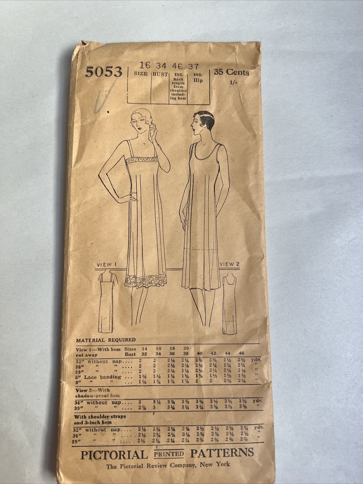 Antique 1925 Pictorial Dress Pattern  #5033    #3D