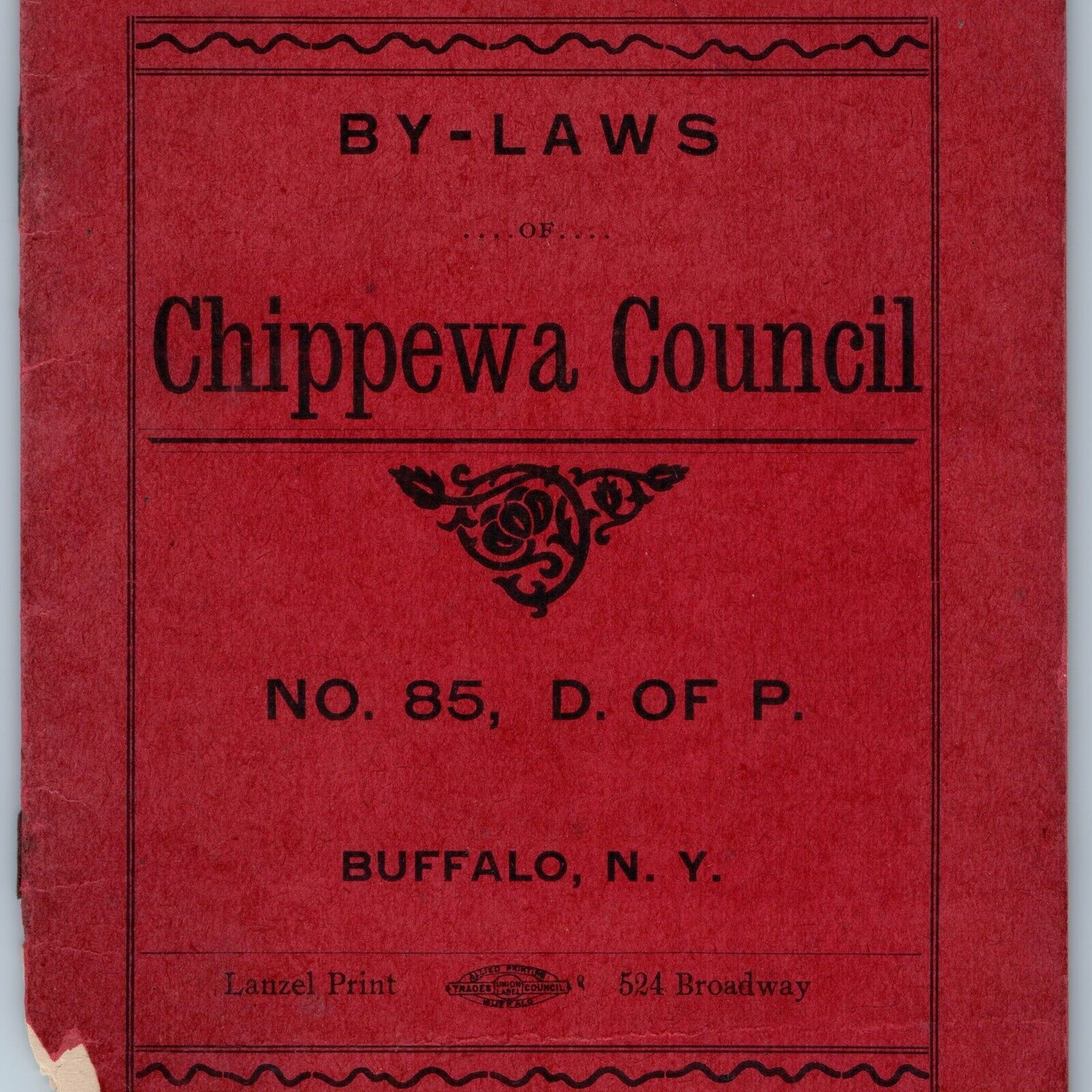 c1900s Buffalo, NY Pocahontas Chippewa Council By-Laws Booklet Indian Tribe C55