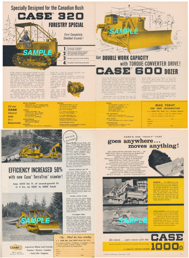 VINTAGE 1950\'s and 1960\'s CASE CRAWLER TRACTOR PRINT ADS (4)
