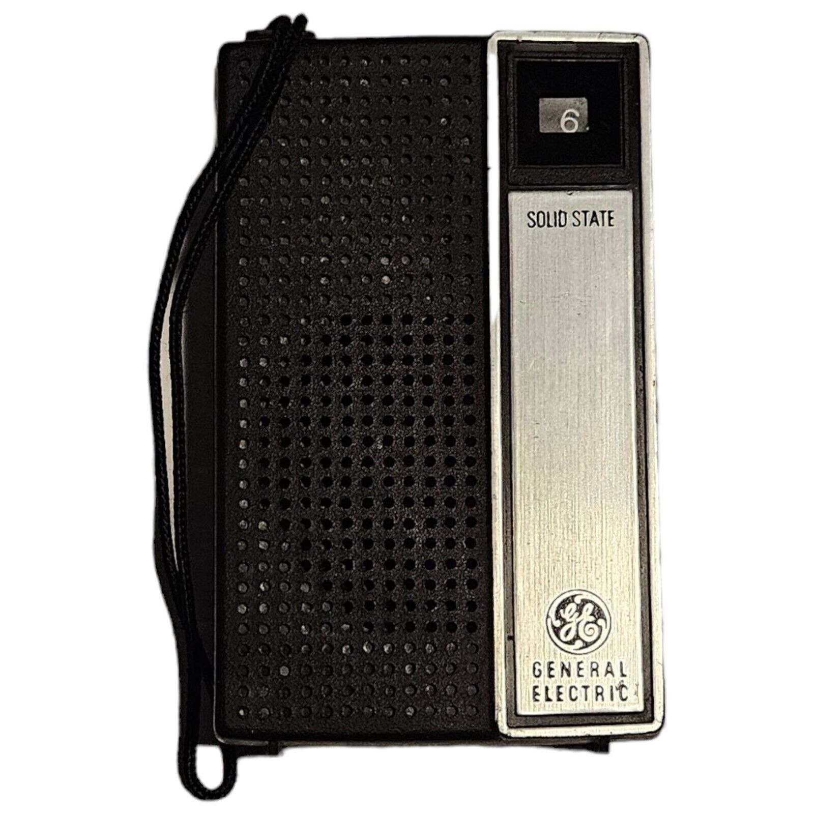 Vintage 1970s GENERAL ELECTRIC Model 7-2705A Black AM Transistor Radio - Works 