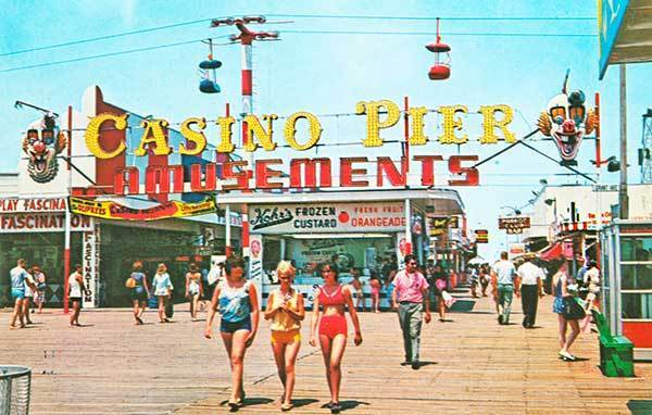 Seaside Heights NJ Midway Entrance Casino Pier Boardwalk Postcard Print