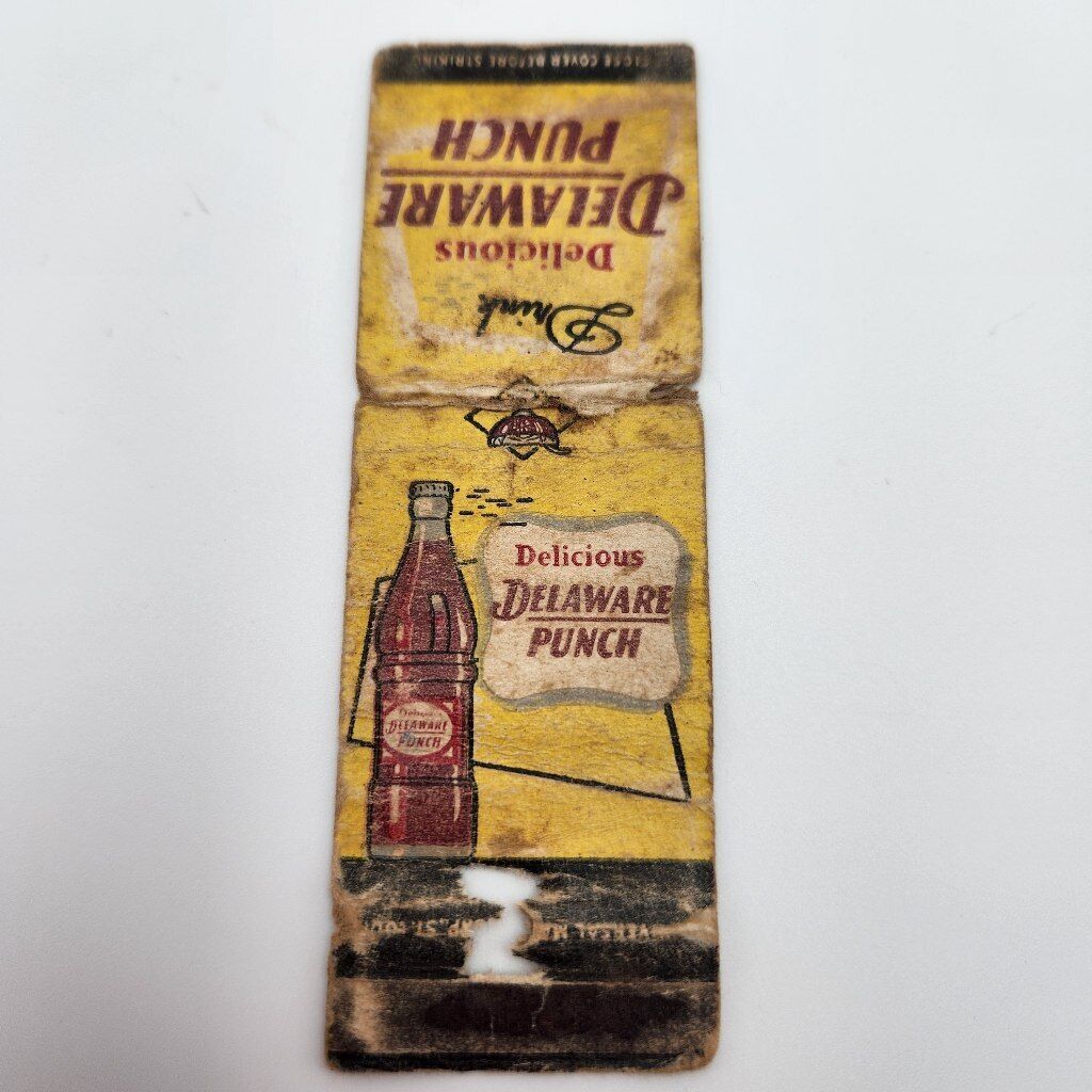 Vintage Matchbook Delaware Punch 1940s 50s Collectible