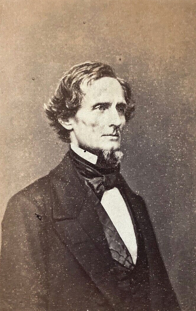 RARE CIVIL WAR CONFEDERATE PRESIDENT JEFFERSON DAVIS 1861 BRADY NEG. CDV PHOTO