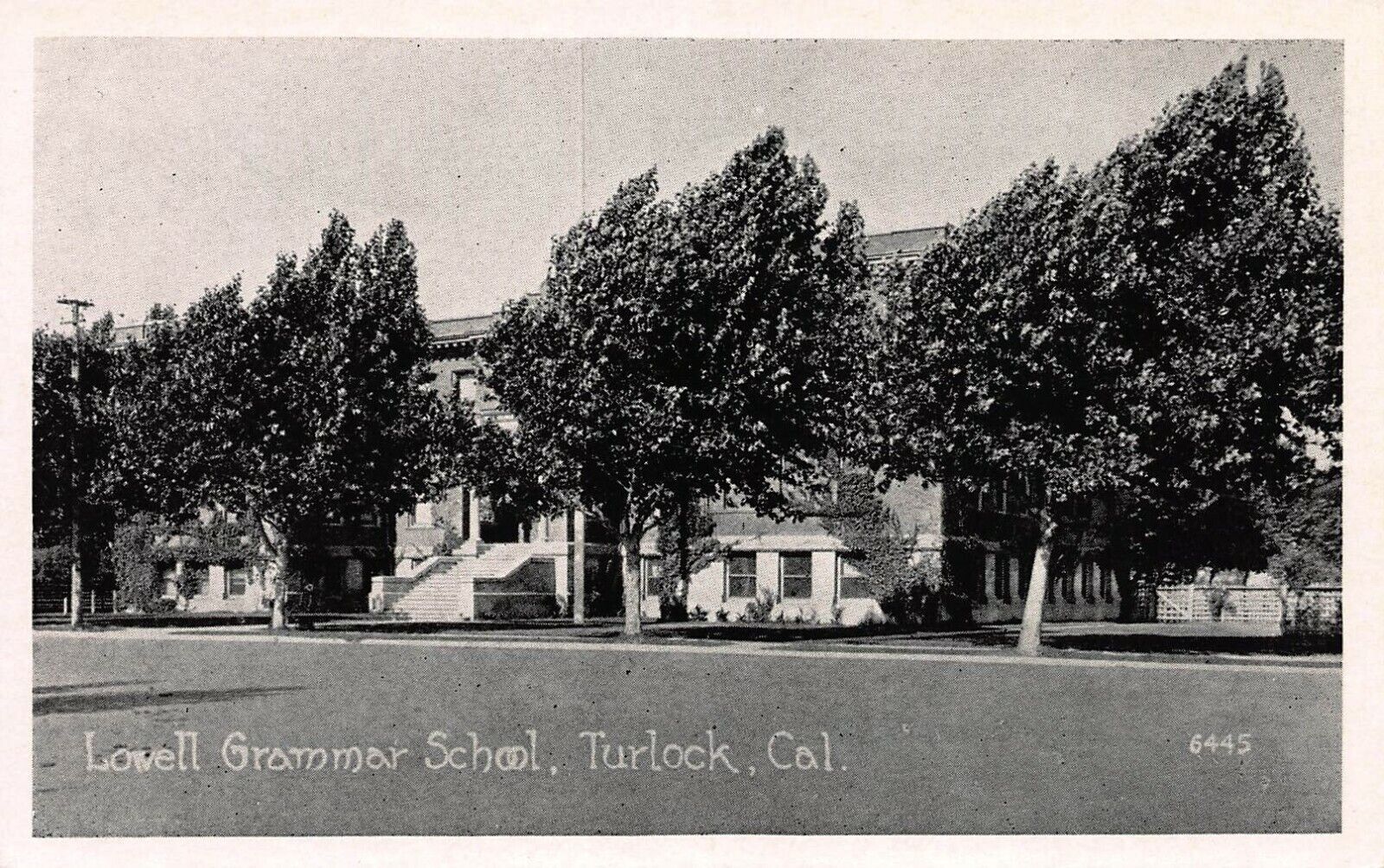 Lowell Grammar School, Turlock, California, Early Postcard, Unused 