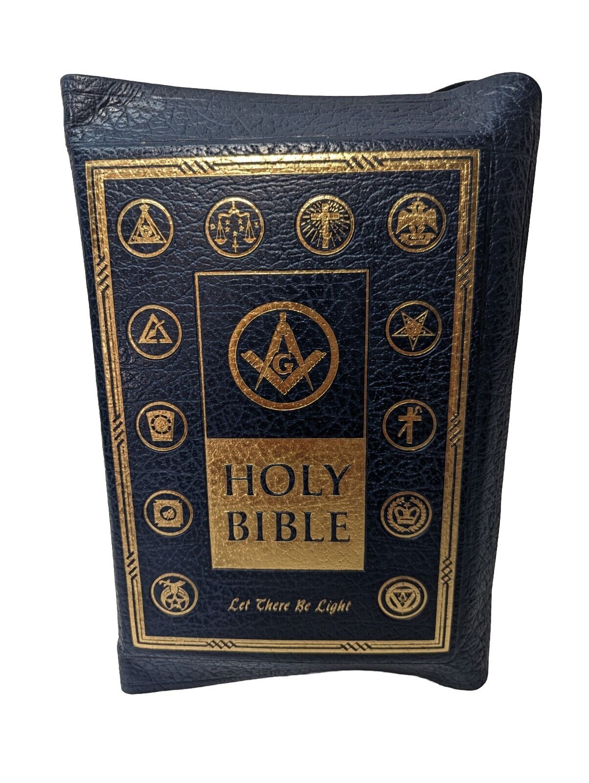 Vintage Holy Bible Let There Be Light Masonic Edition 1955 Leather Binding HTF
