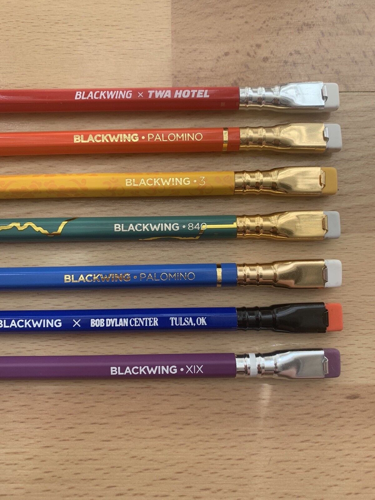 Blackwing 7 Pencil Set: TWA, Orange Eras, Vol 3, Vol 840, Blue Eras, Dylan, XIX