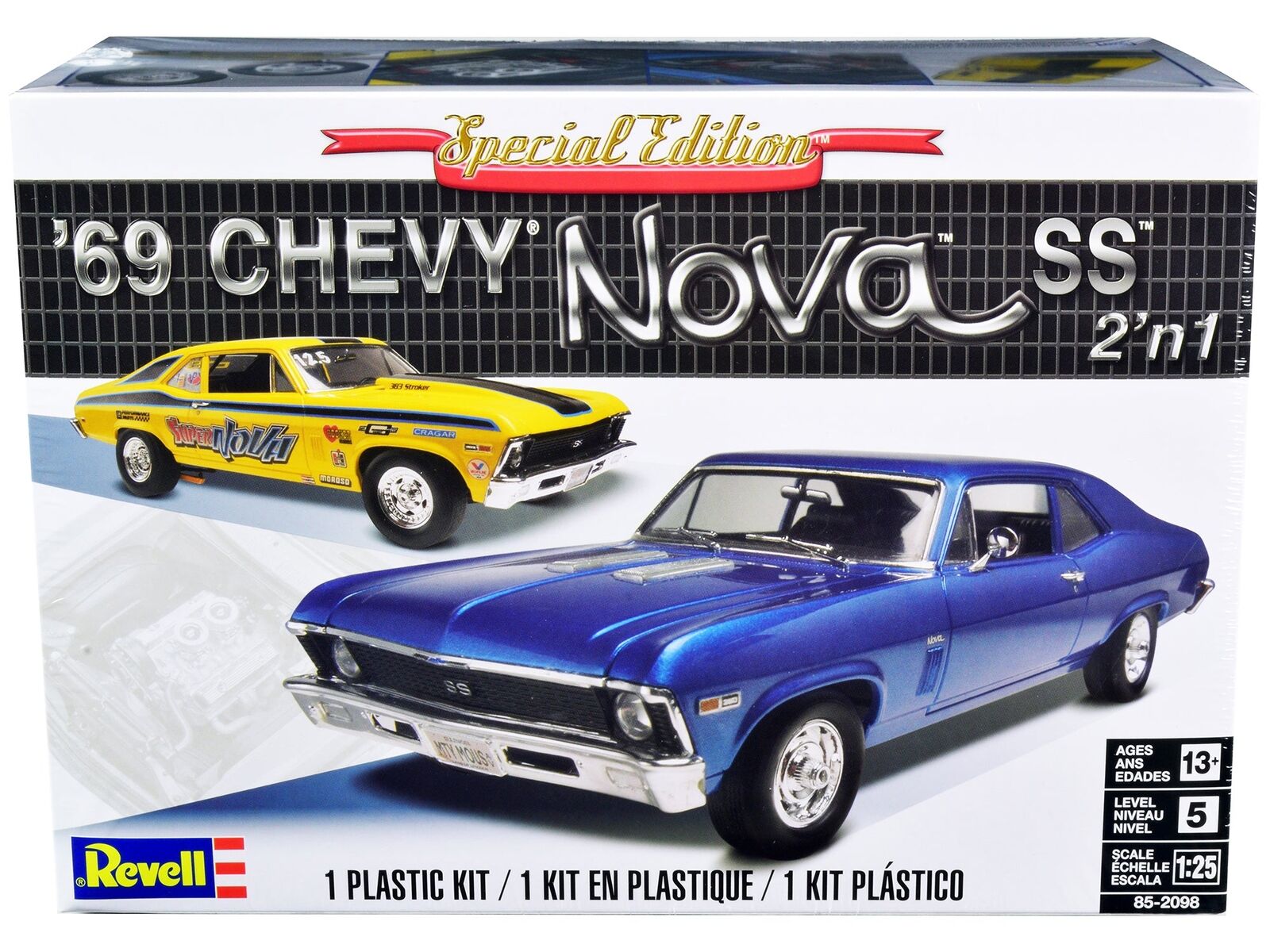 Level Model Kit 1969 Chevrolet Nova SS Special Edition -in- Kit 1/25 Scale Model