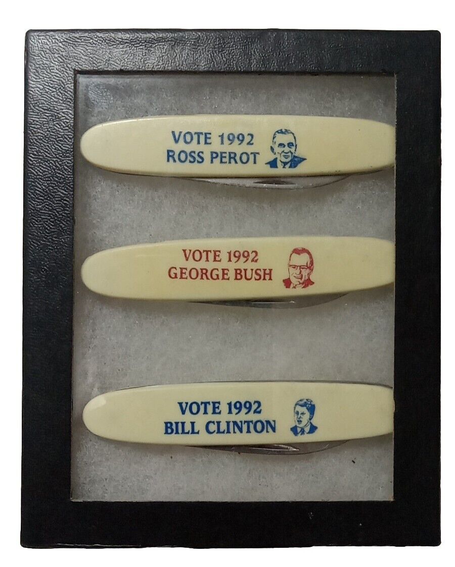 1992 Presidential Campaign Pocketknife George Bush Bill Clinton Ross Perot