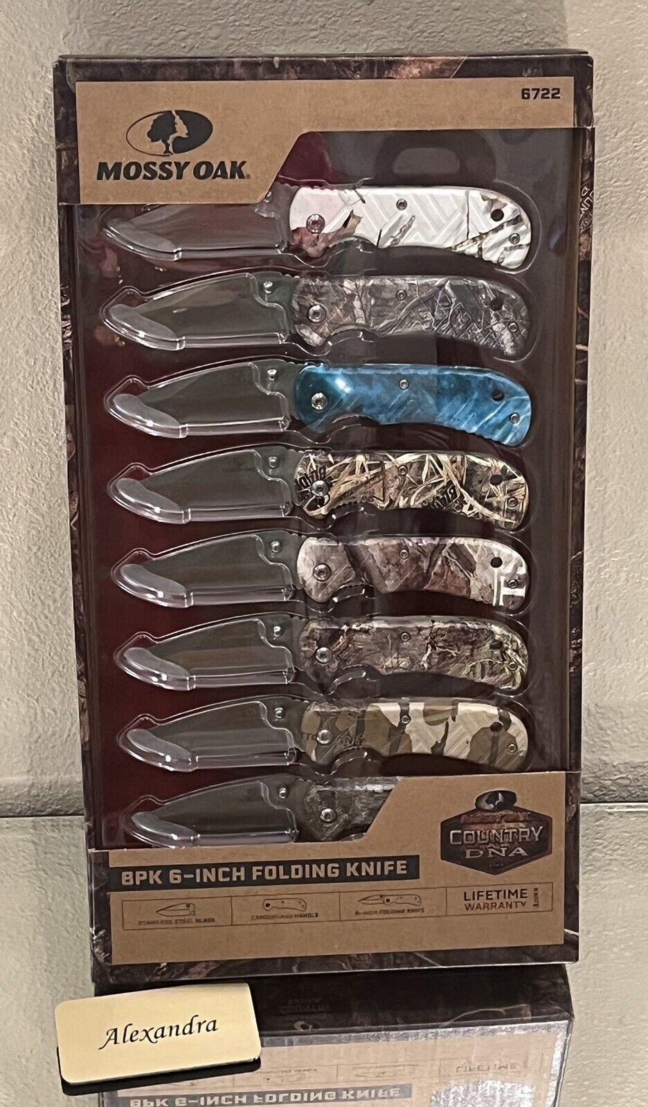 8pk 6inch folding pocket knife\'s by Mossy Oak collector gift set Camouflage New