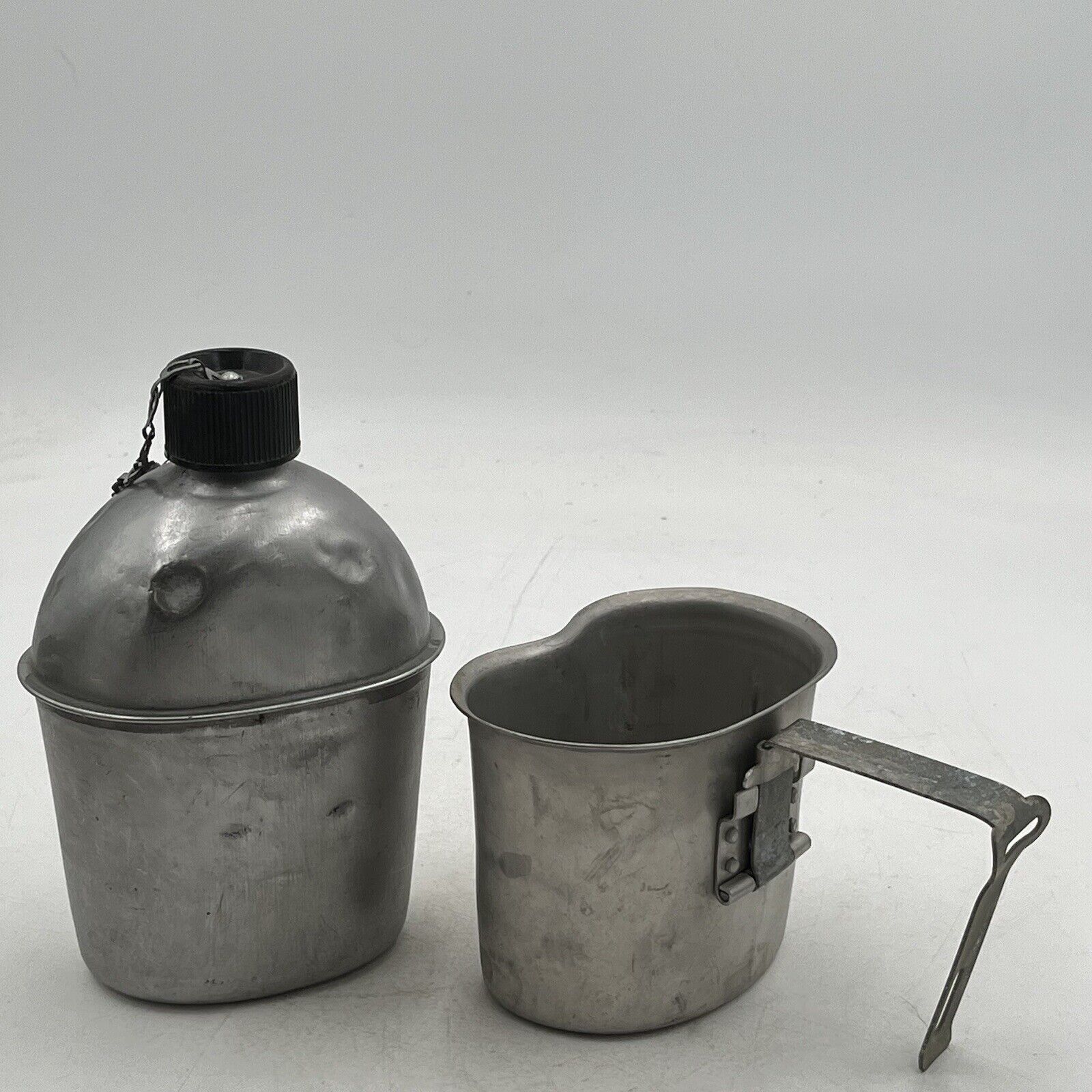 Original WWII US Army Canteen & Cup Dated 1945 WW2 S.M. Co. Vintage.