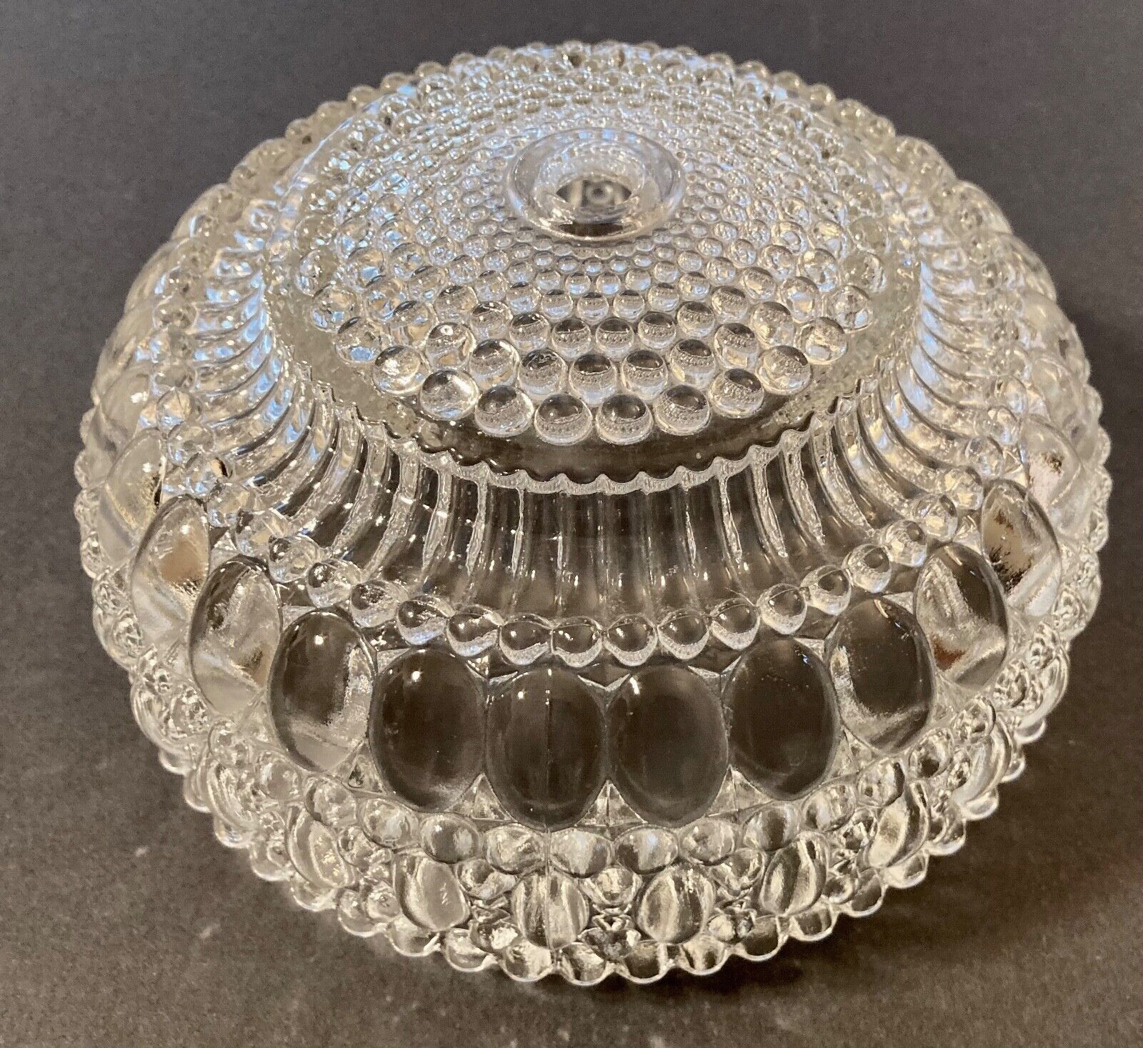 Beautiful PRESSED GLASS LIGHT SHADE Architectural Salvage ~ Hobnail Pattern