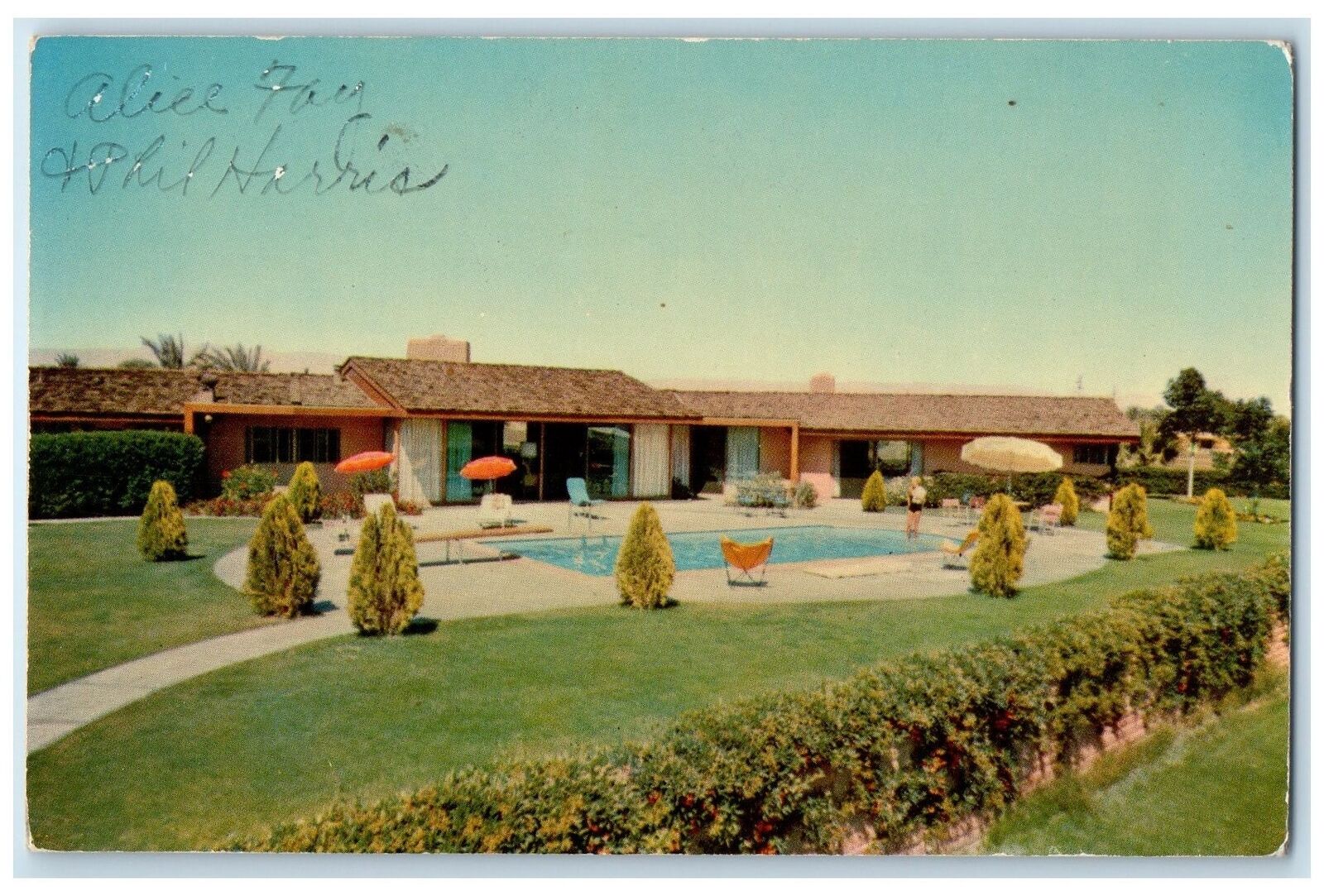 c1960s Palm Springs CA Phil Harris House Thunderbird Country Club Postcard