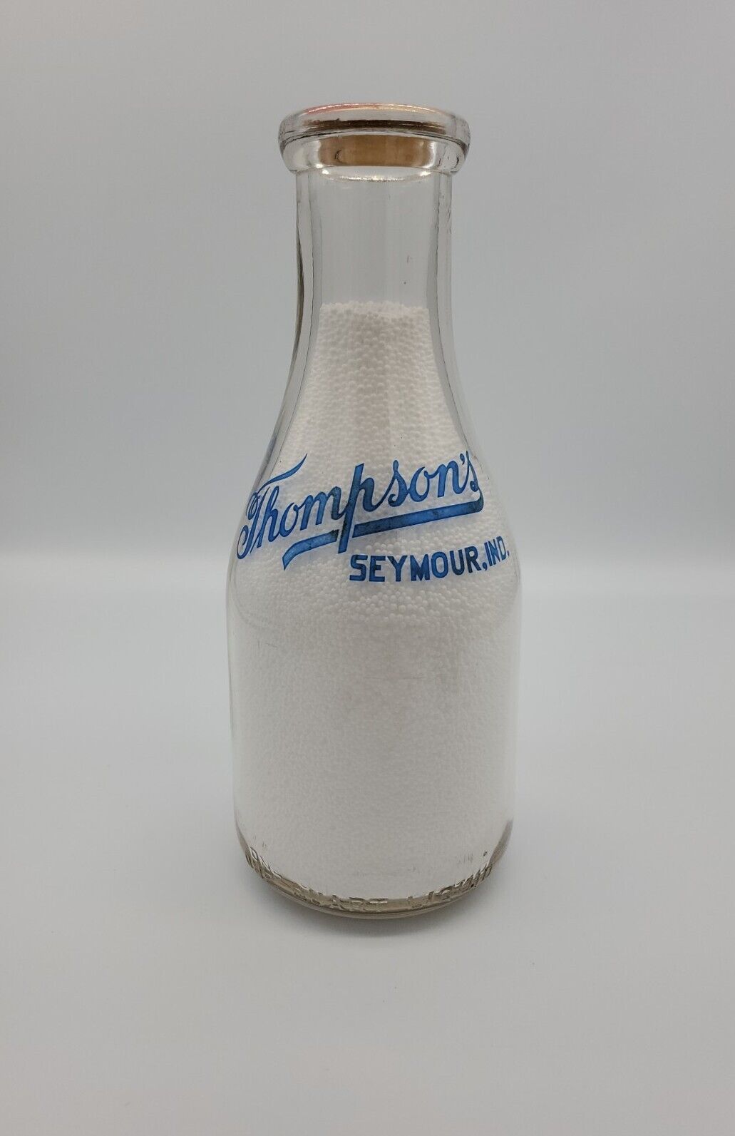 1948 TRPQ Blue Thompson\'s Dairy Milk Bottle Ice Cream Always Good Seymour, IND. 