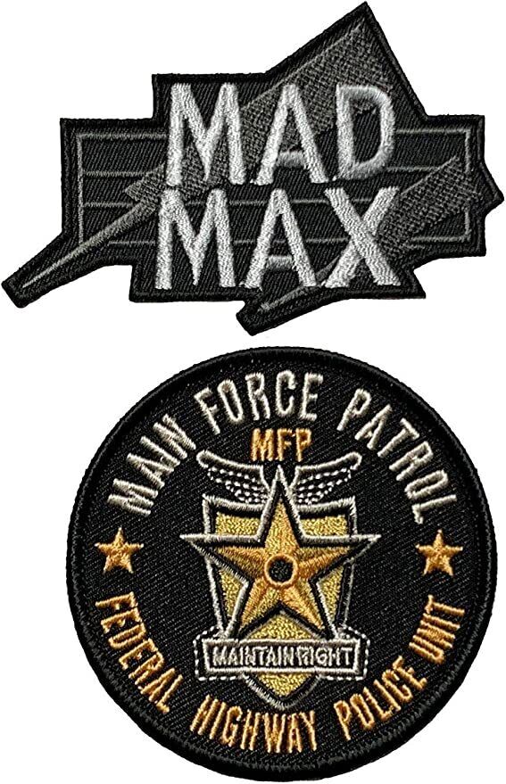 Mad Max Logo Road Warrior Main Force Patrol Patch (2PC -“Hook” Fastener -FP1