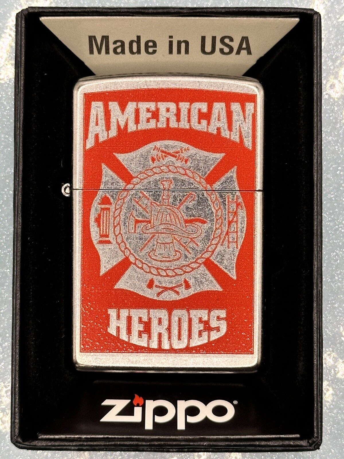 Vintage 2010 American Heroes Firefighter Zippo Lighter NEW