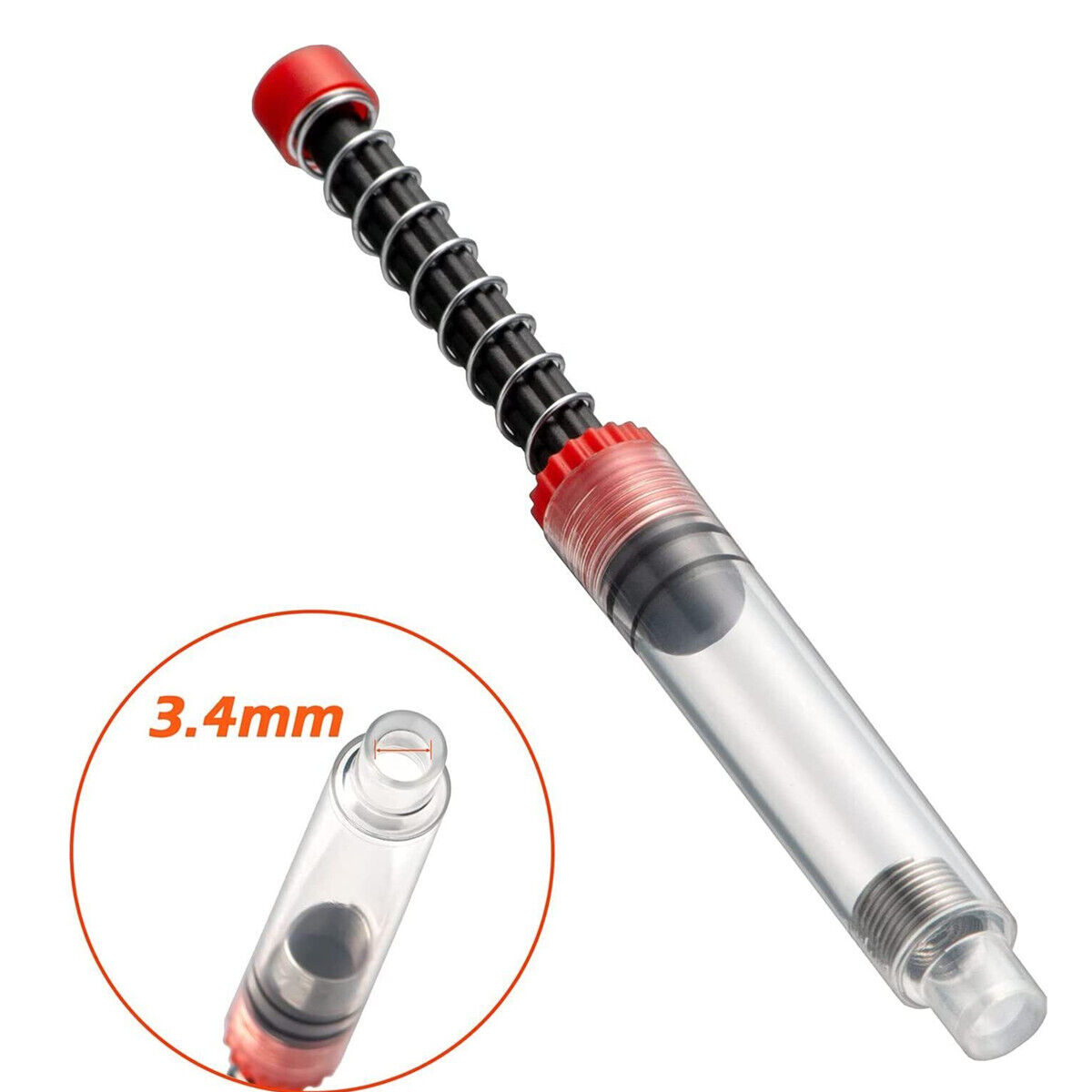 5PCS Stainless Fountain Pen Piston Converter Ink Absorber Filler 3.4mm Diameter
