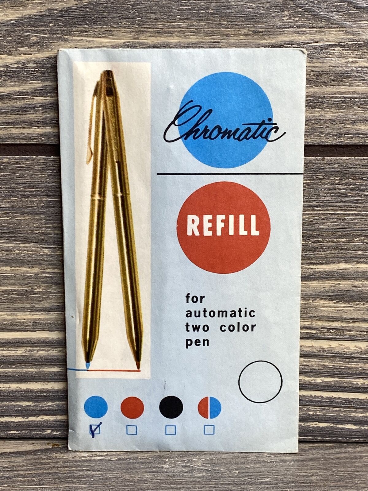 Vintage Chromatic Refill For Automatic Rwo Color Pen Blue Ink A2